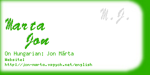 marta jon business card